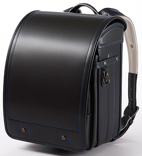 黒川鞄　コードバン キューブ型　黒×ブルー
