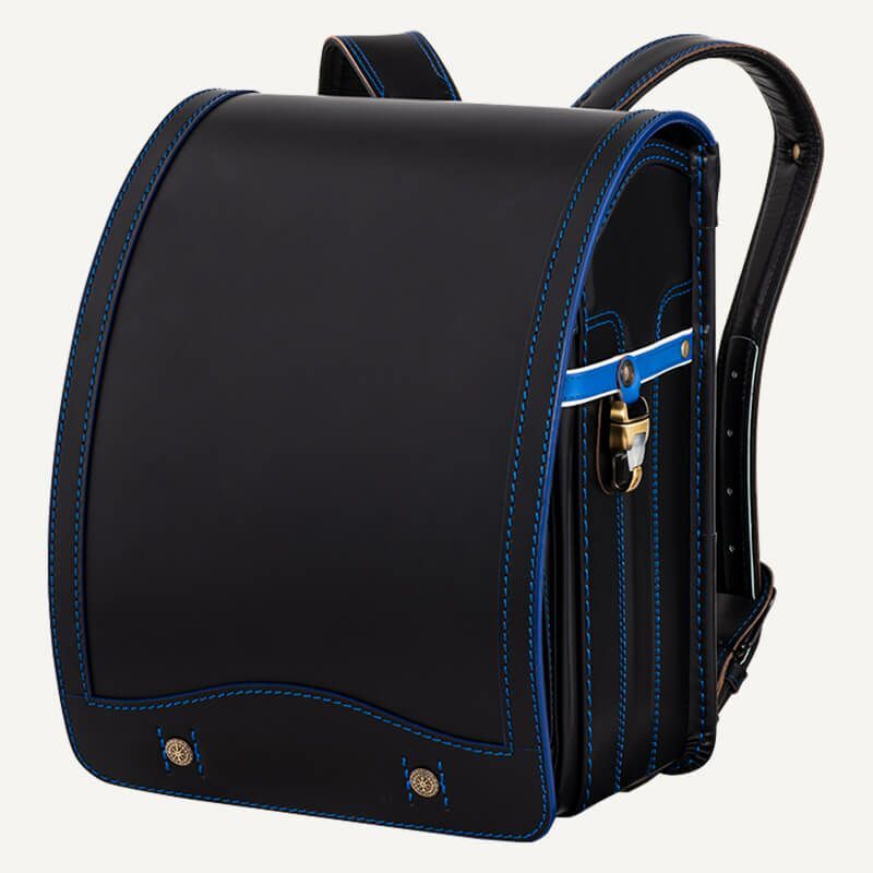 山本鞄　コードバン・レイブラック（かぶせコードバン）黒×ブルー